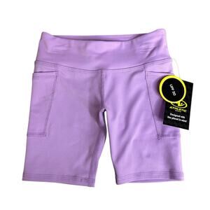 Athletic Works Girl's Active Bike Shorts XSmall 4-5 Sweet Violet Pockets